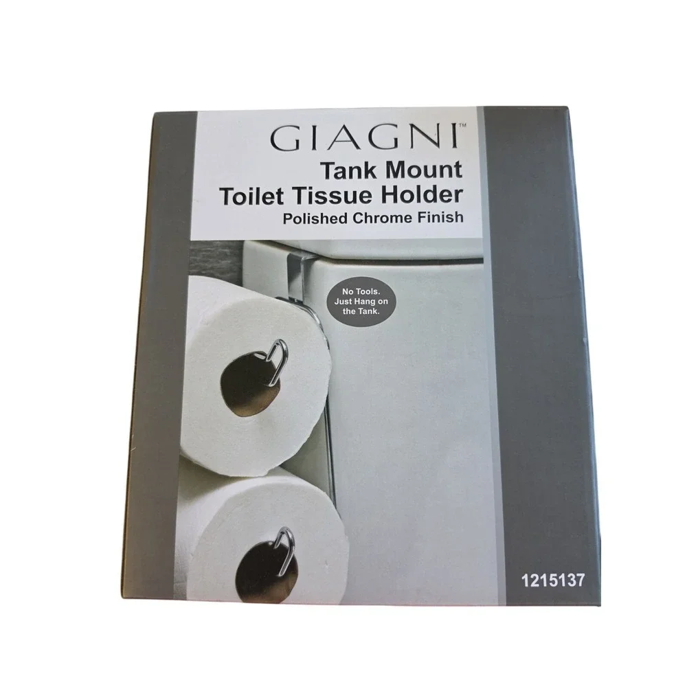 Giagni Tank‎ Mount Toilet Tissue Holder Polished Chrome Finish 1215137 NEW